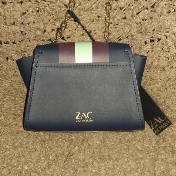 ZAC POSEN-Eartha Mini Chain Crossbody Bag-LEATHER-Parisian Nights-NWT-Dustbag - Picture 4 of 7